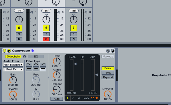 Compressor settings mid bassline.&nbsp;